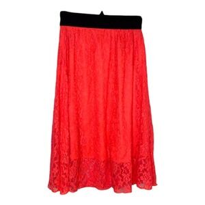 LuLaRoe Skirt Women's XXS 2XS Ladies Lola Lace Hot Pink (4391)